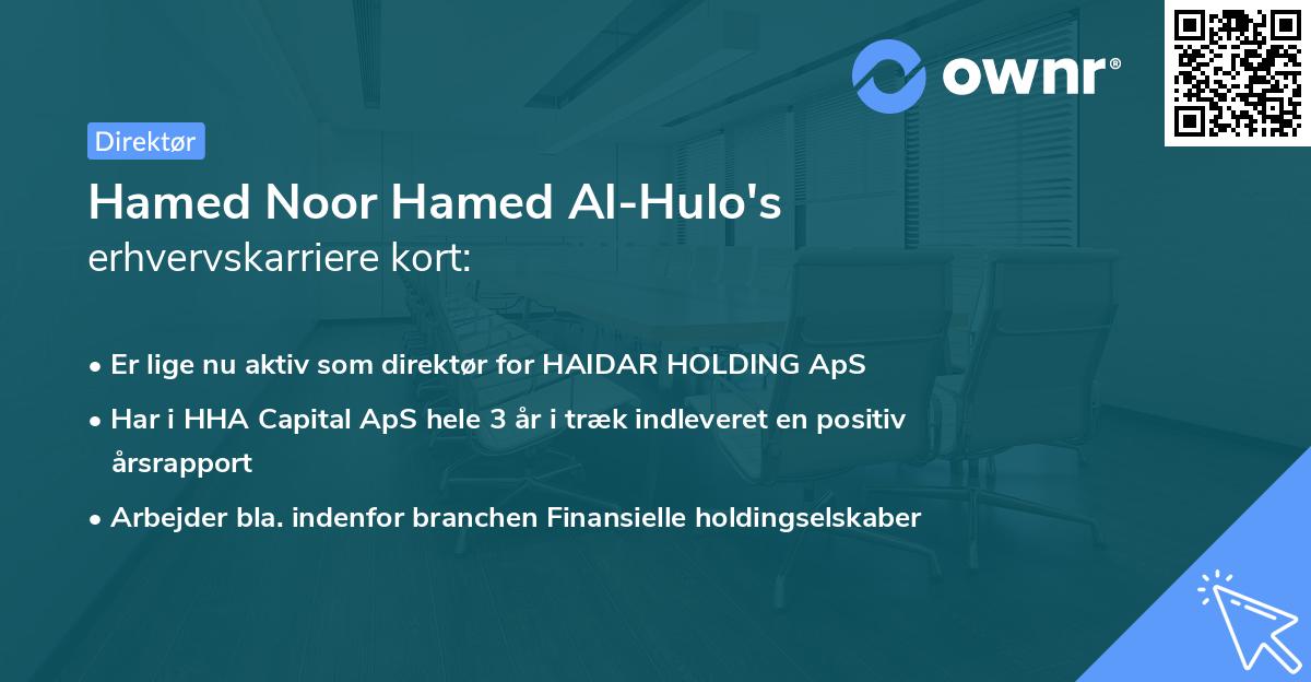 Hamed Noor Hamed Al-Hulo's erhvervskarriere kort