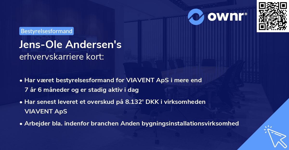 Jens-Ole Andersen's erhvervskarriere kort