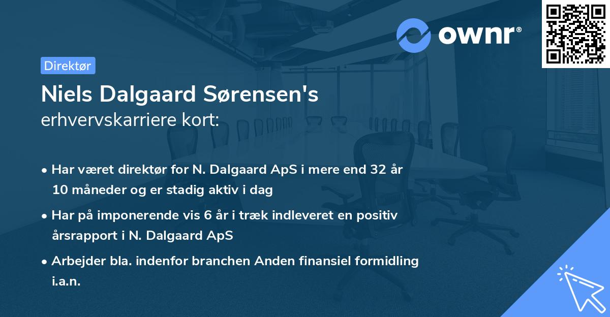 Niels Dalgaard Sørensen's erhvervskarriere kort