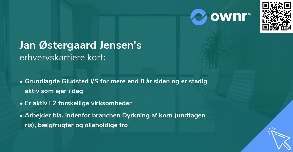 Jan Østergaard Jensen's erhvervskarriere kort