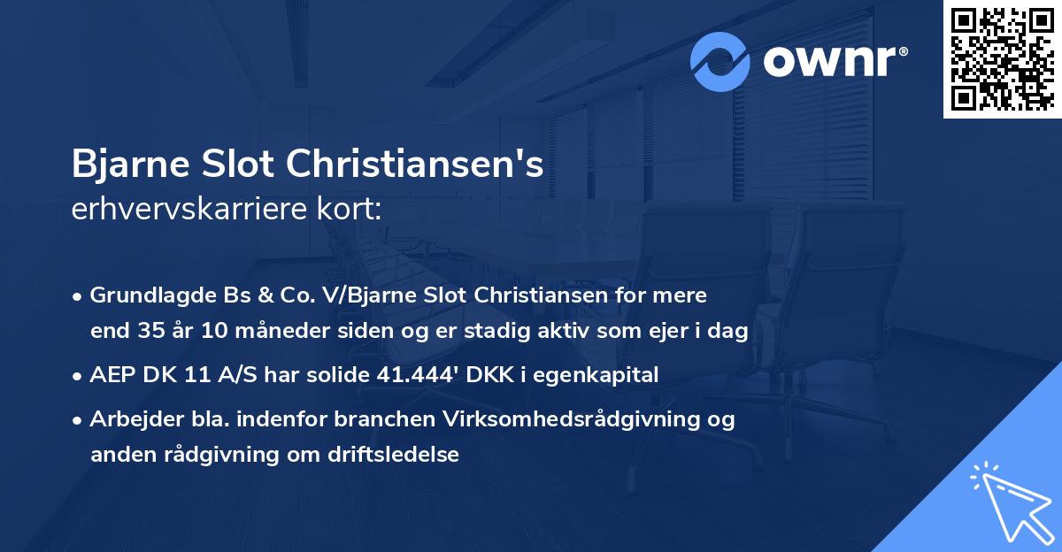 Bjarne Slot Christiansen's erhvervskarriere kort