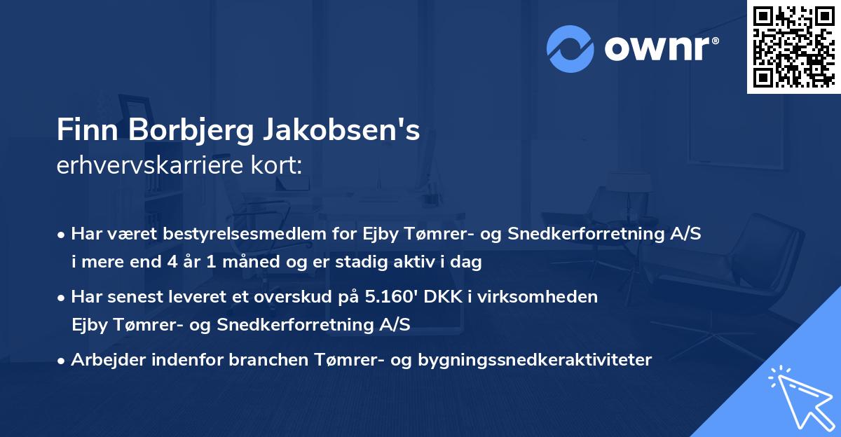Finn Borbjerg Jakobsen's erhvervskarriere kort