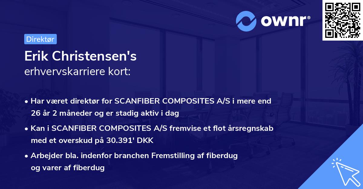 Erik Christensen's erhvervskarriere kort