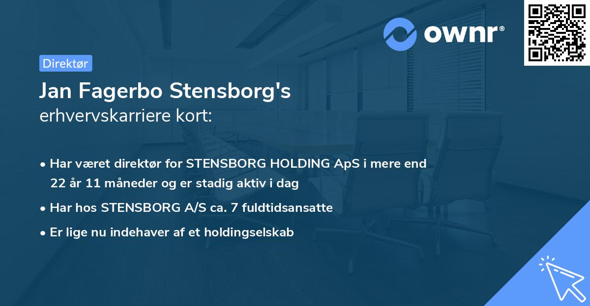 Jan Fagerbo Stensborg's erhvervskarriere kort