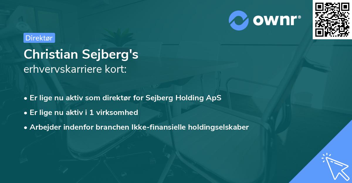 Christian Sejberg's erhvervskarriere kort