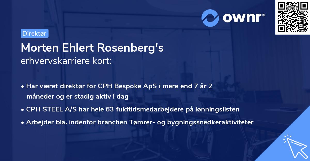 Morten Ehlert Rosenberg's erhvervskarriere kort