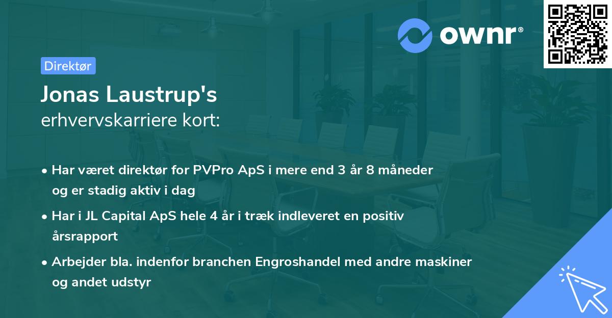 Jonas Laustrup's erhvervskarriere kort