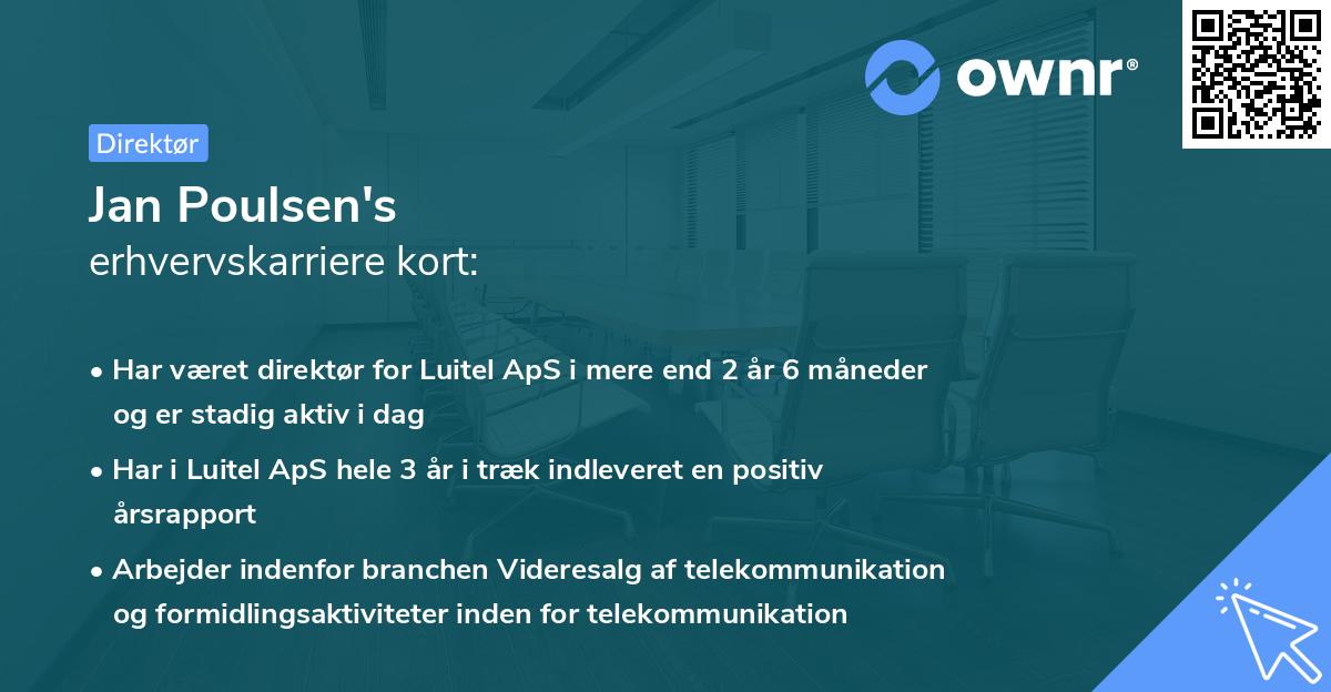Jan Poulsen's erhvervskarriere kort
