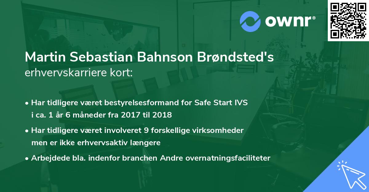 Martin Sebastian Bahnson Brøndsted's erhvervskarriere kort