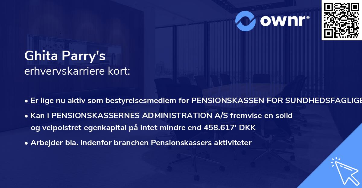 Ghita Parry's erhvervskarriere kort