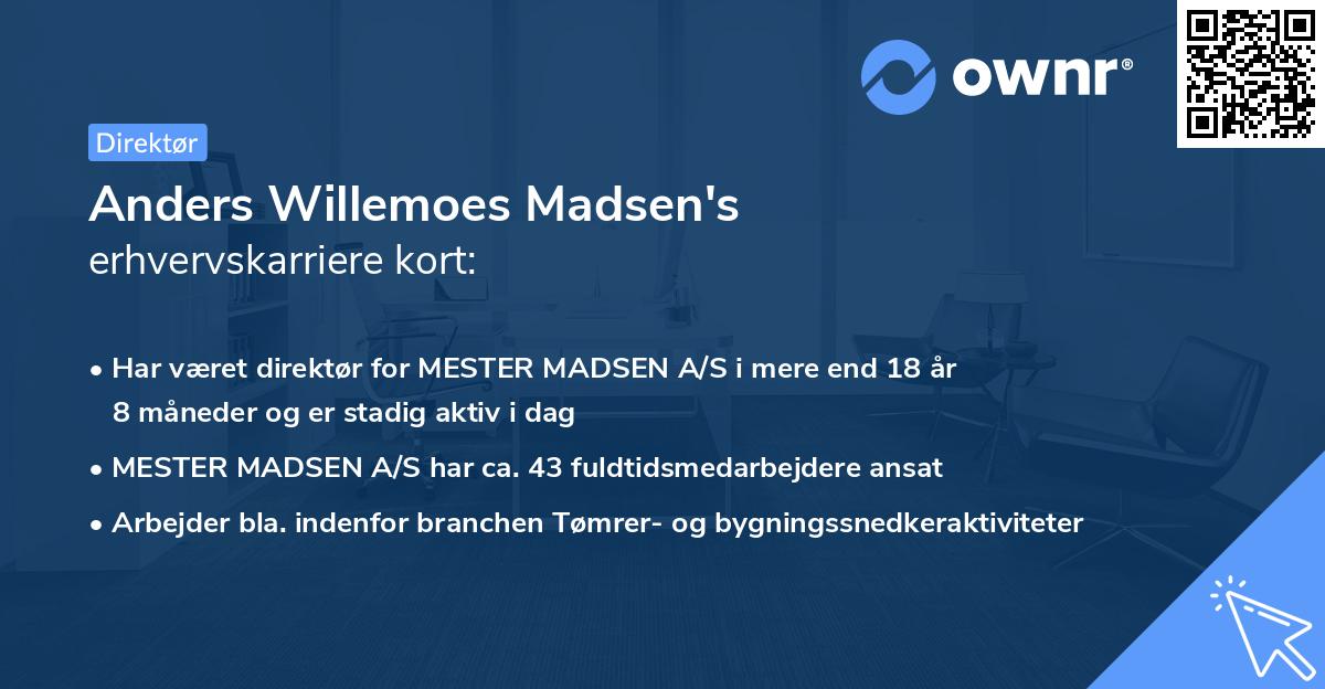 Anders Willemoes Madsen's erhvervskarriere kort