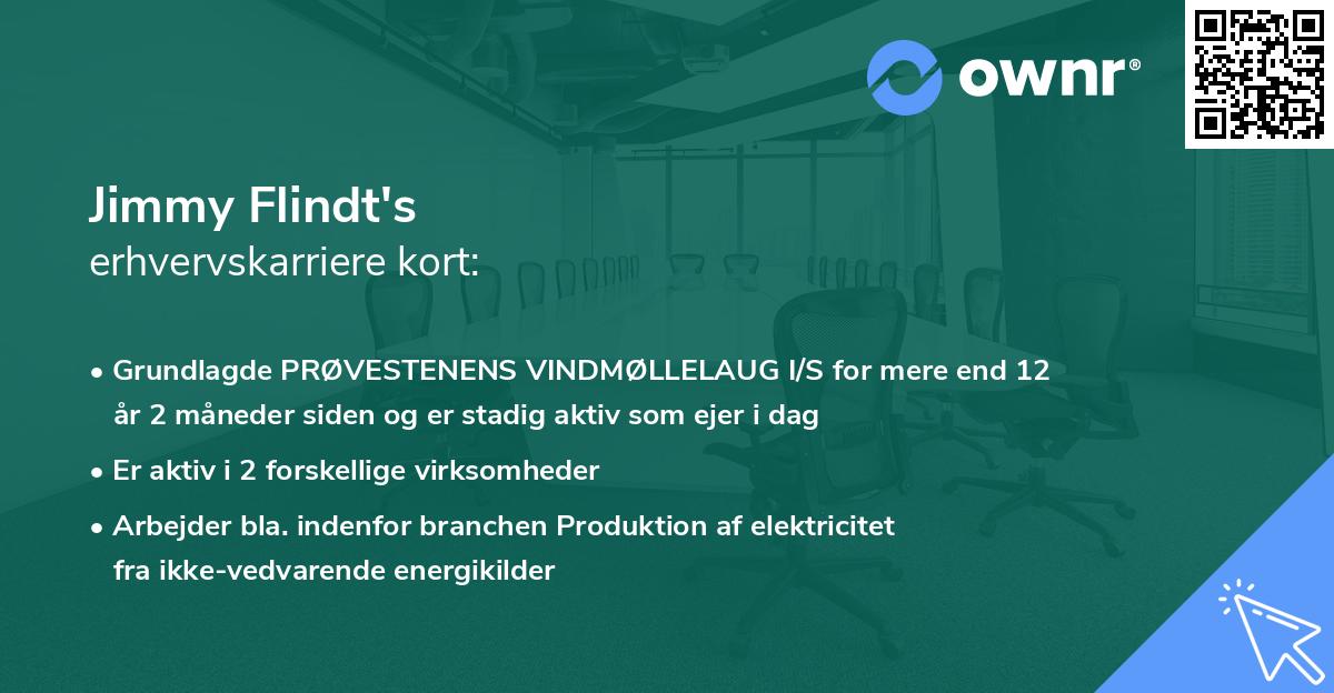 Jimmy Flindt's erhvervskarriere kort