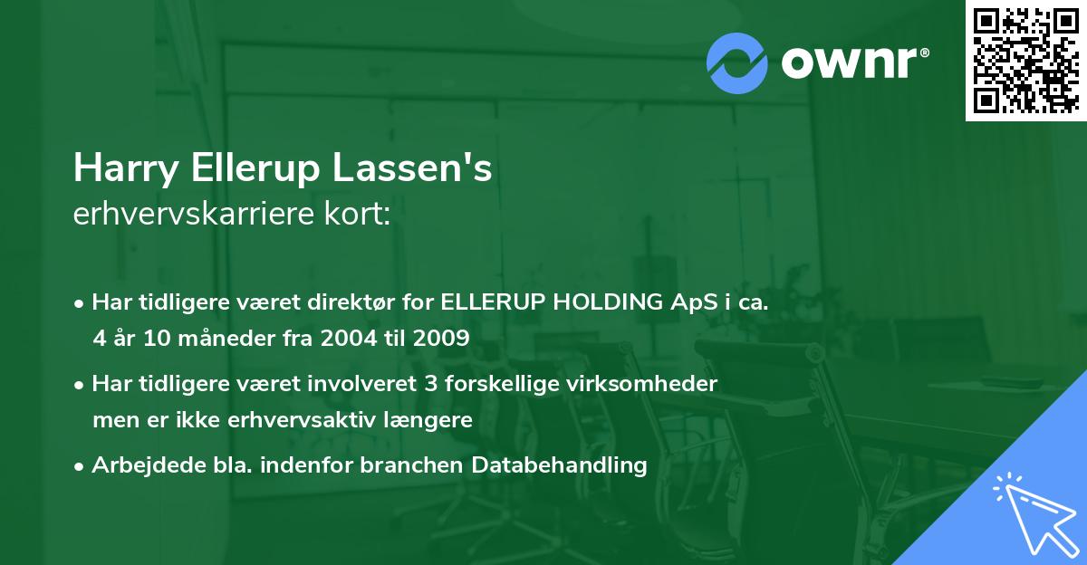 Harry Ellerup Lassen's erhvervskarriere kort