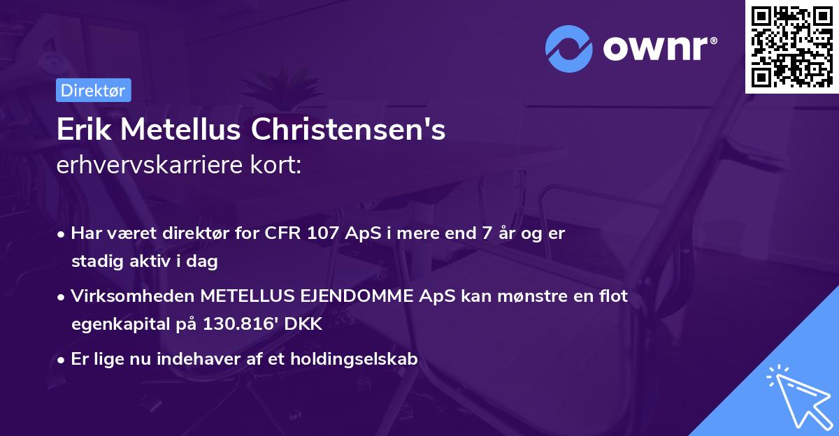 Erik Metellus Christensen's erhvervskarriere kort