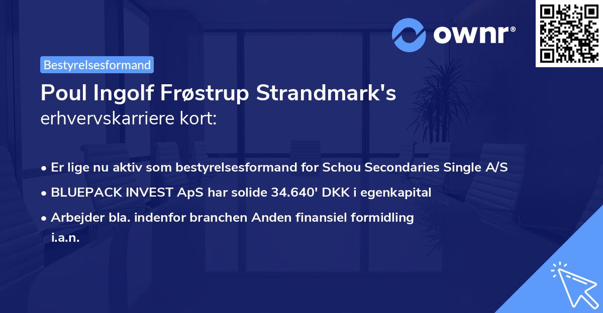 Poul Ingolf Frøstrup Strandmark's erhvervskarriere kort