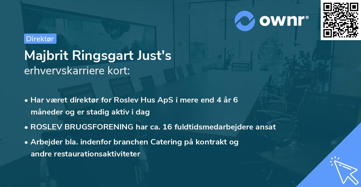 Majbrit Ringsgart Just's erhvervskarriere kort