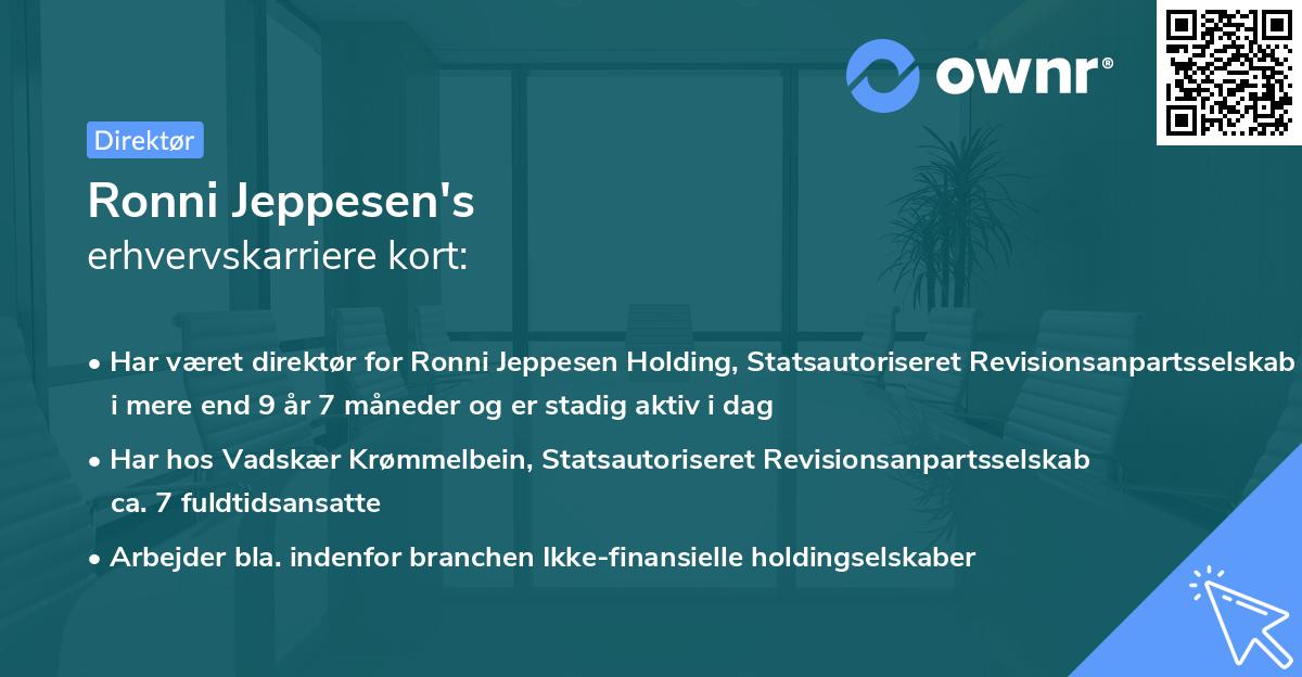 Ronni Jeppesen's erhvervskarriere kort