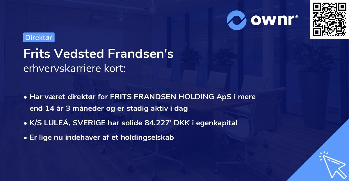 Frits Vedsted Frandsen's erhvervskarriere kort