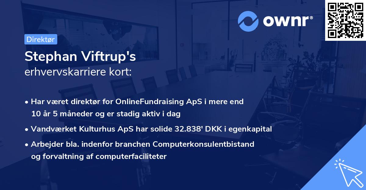 Stephan Viftrup's erhvervskarriere kort