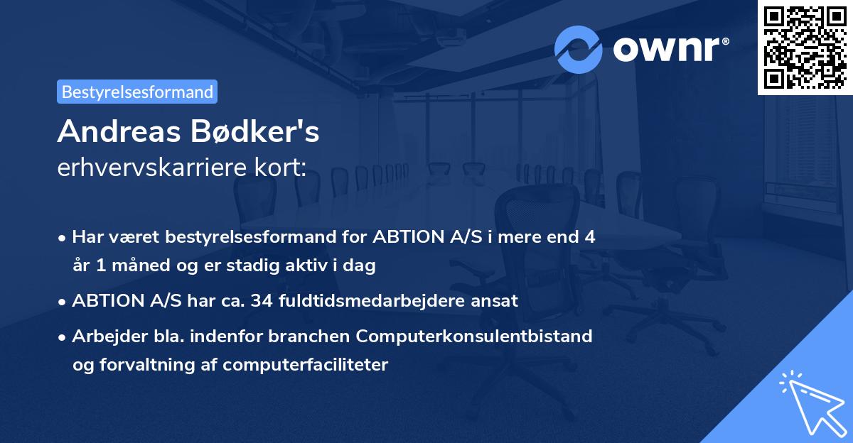 Andreas Bødker's erhvervskarriere kort