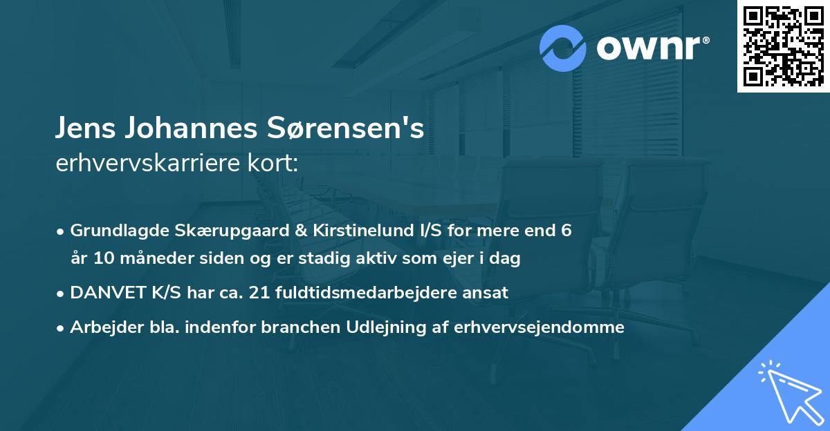 Jens Johannes Sørensen's erhvervskarriere kort