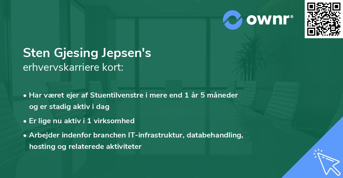 Sten Gjesing Jepsen's erhvervskarriere kort