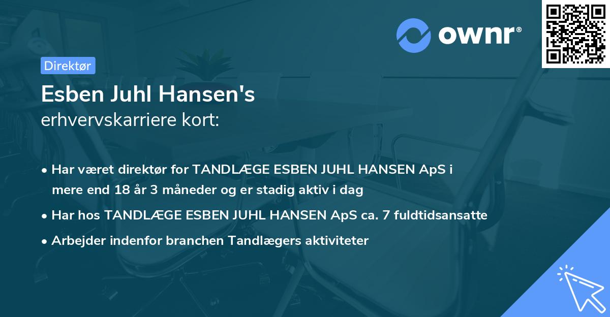 Esben Juhl Hansen's erhvervskarriere kort