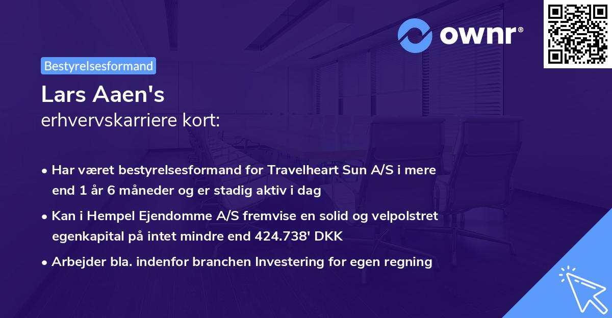 Lars Aaen's erhvervskarriere kort