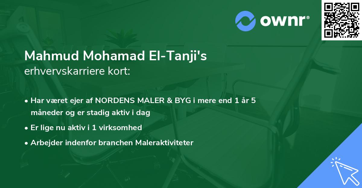 Mahmud Mohamad El-Tanji's erhvervskarriere kort