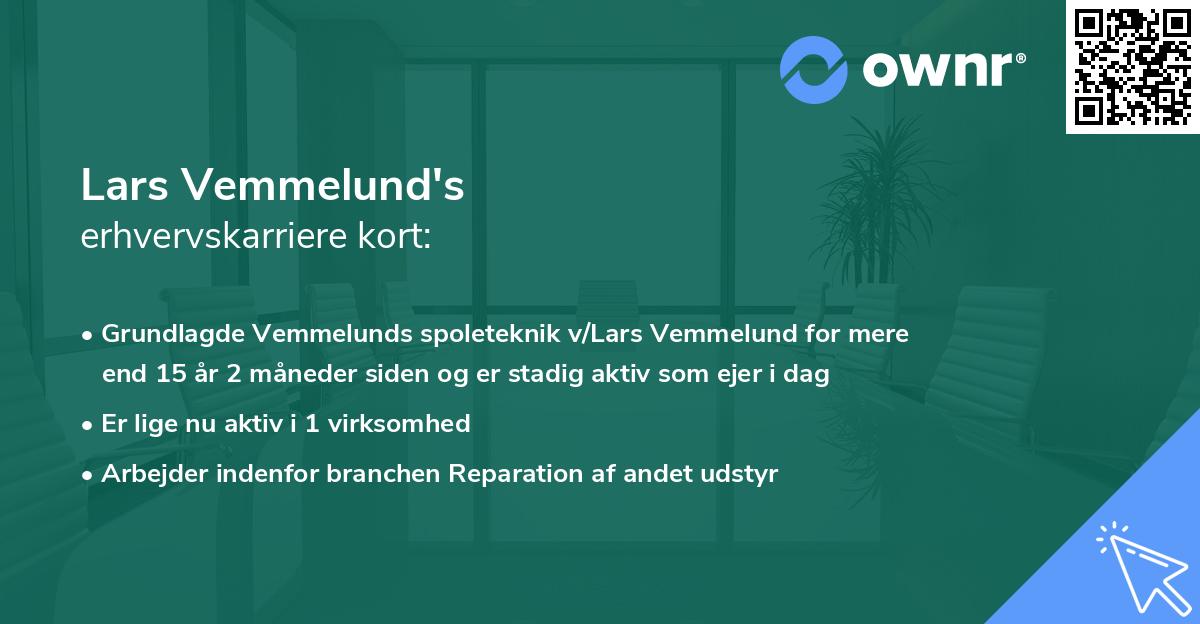 Lars Vemmelund's erhvervskarriere kort