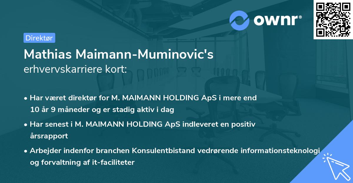 Mathias Maimann-Muminovic's erhvervskarriere kort