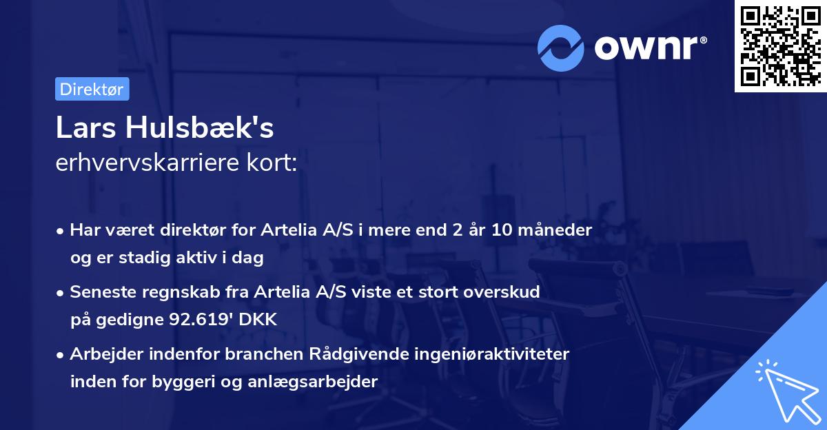 Lars Hulsbæk's erhvervskarriere kort