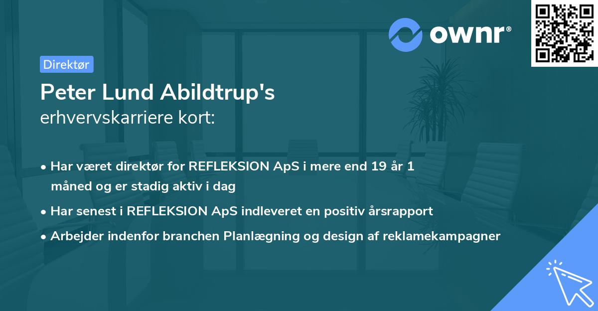 Peter Lund Abildtrup's erhvervskarriere kort