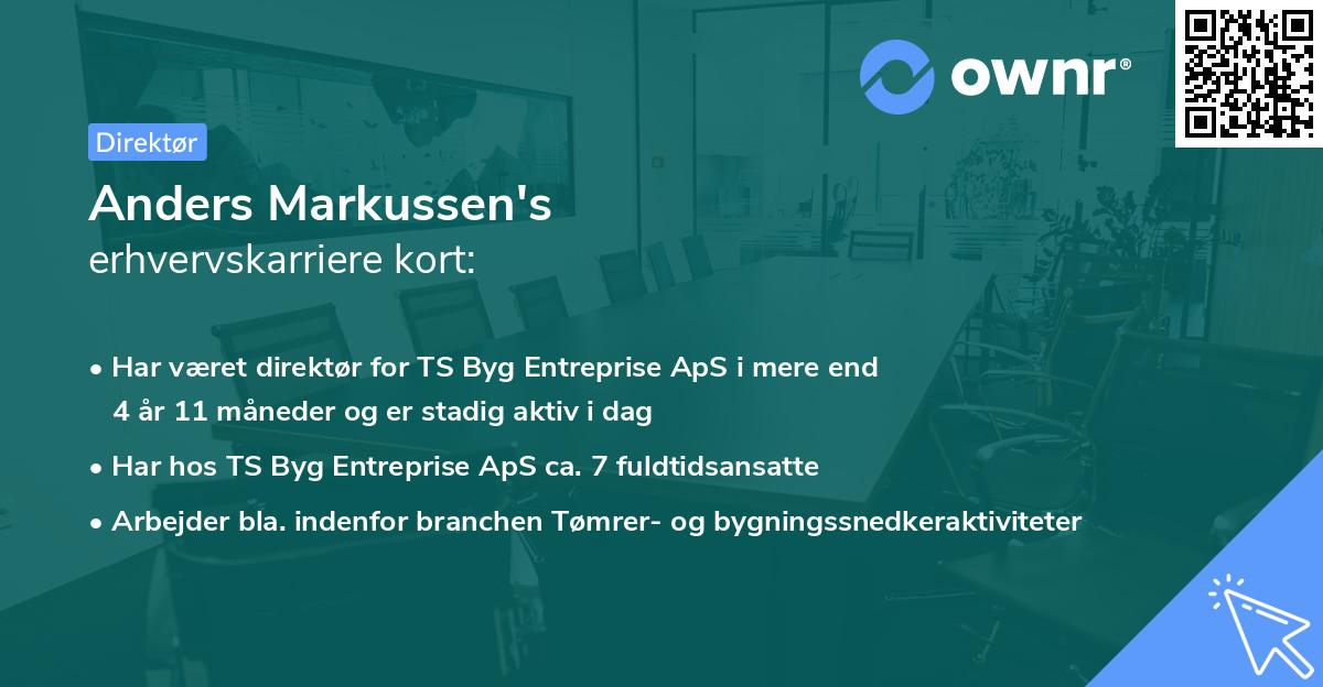 Anders Markussen's erhvervskarriere kort
