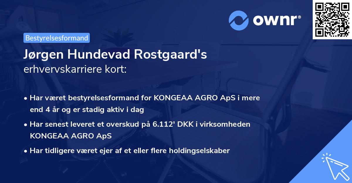 Jørgen Hundevad Rostgaard's erhvervskarriere kort