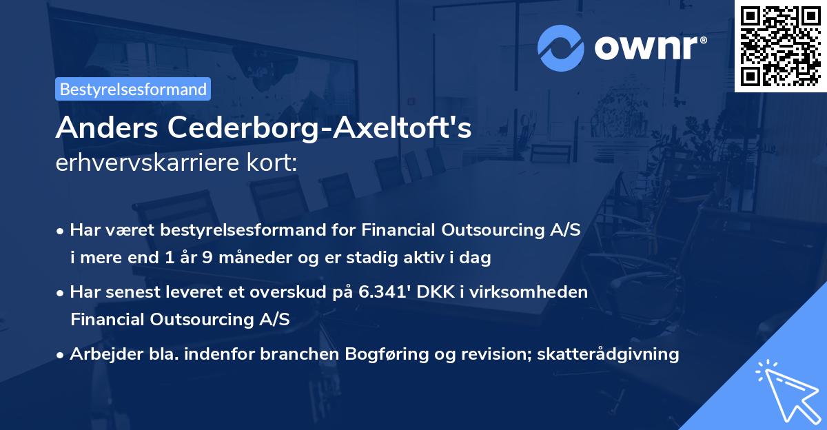 Anders Cederborg-Axeltoft's erhvervskarriere kort