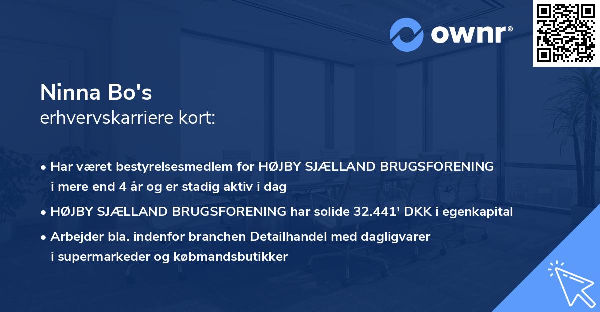 Ninna Bo's erhvervskarriere kort