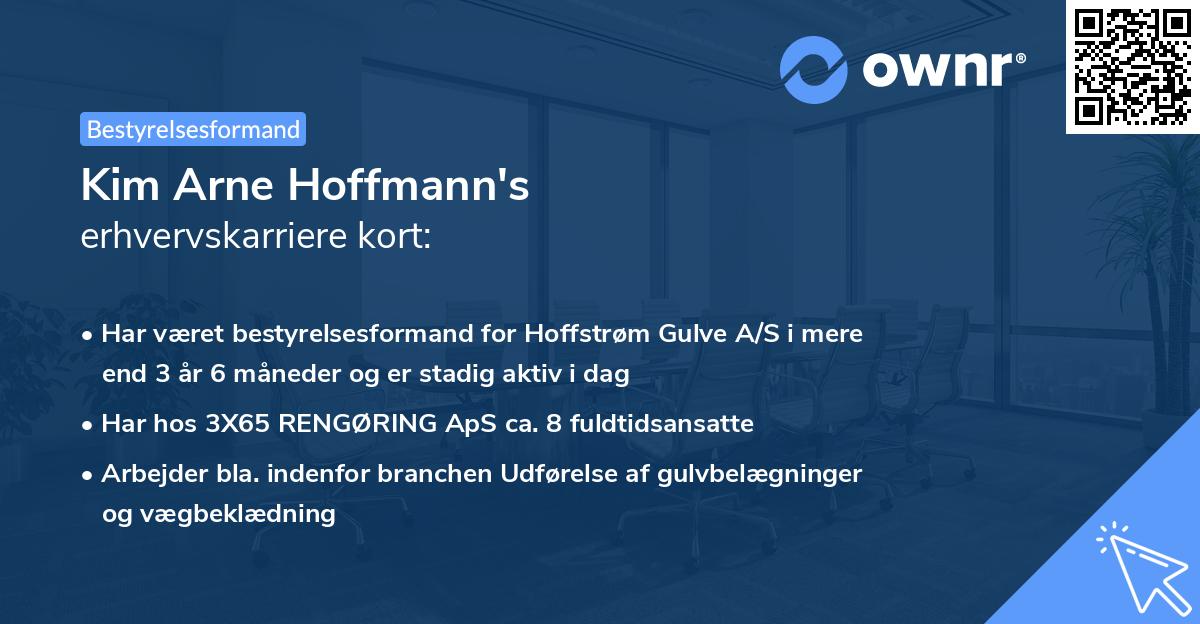 Kim Arne Hoffmann's erhvervskarriere kort