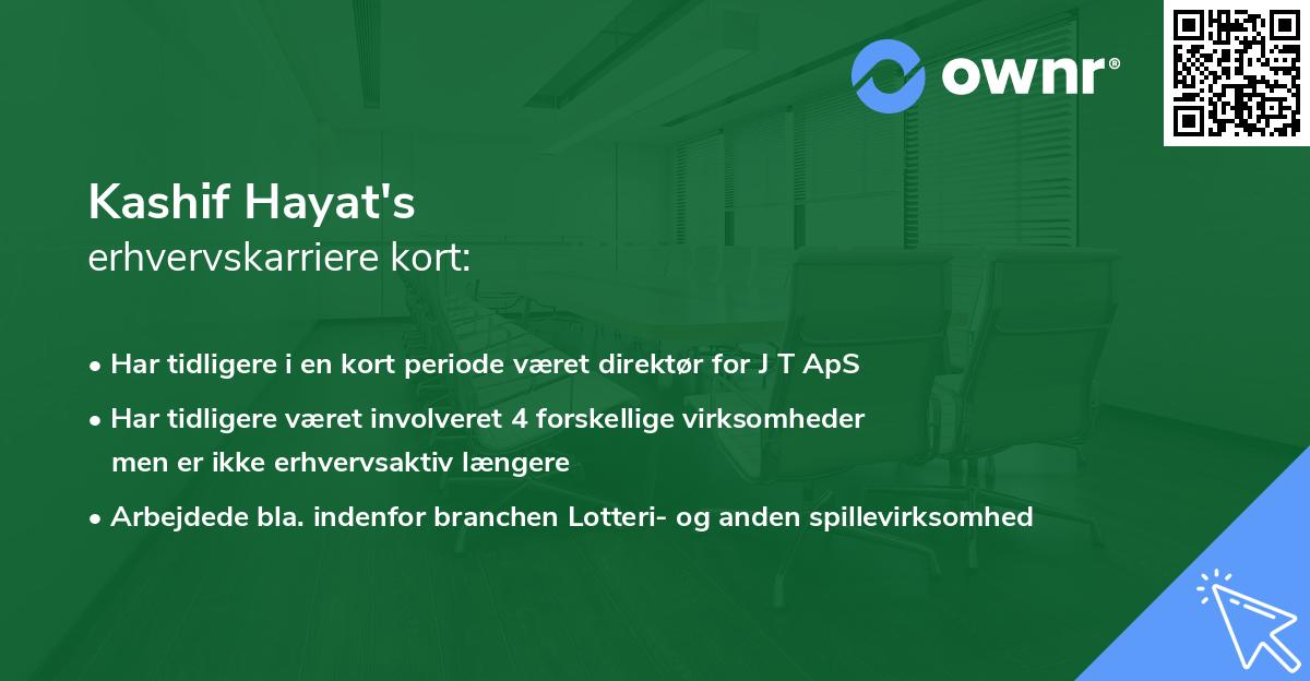 Kashif Hayat's erhvervskarriere kort
