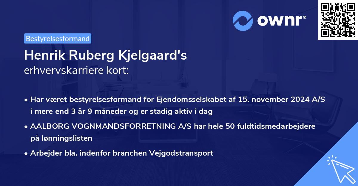 Henrik Ruberg Kjelgaard's erhvervskarriere kort