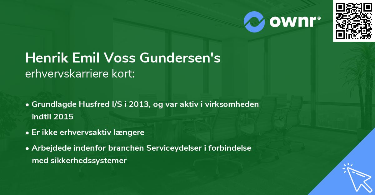 Henrik Emil Voss Gundersen's erhvervskarriere kort