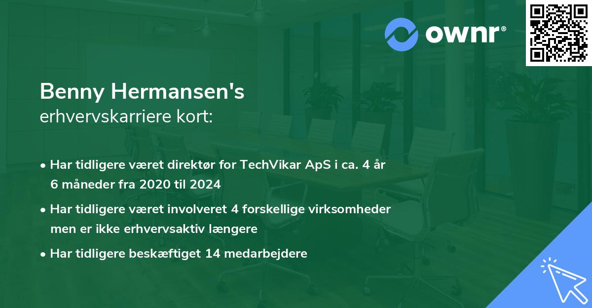 Benny Hermansen's erhvervskarriere kort