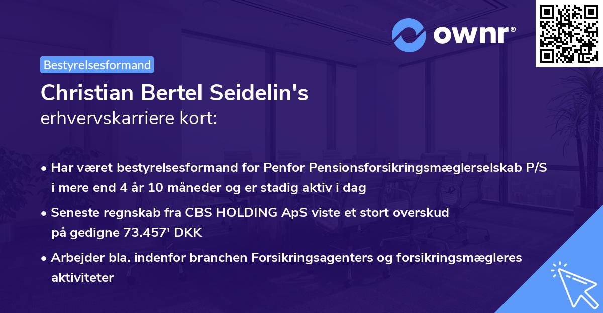 Christian Bertel Seidelin's erhvervskarriere kort