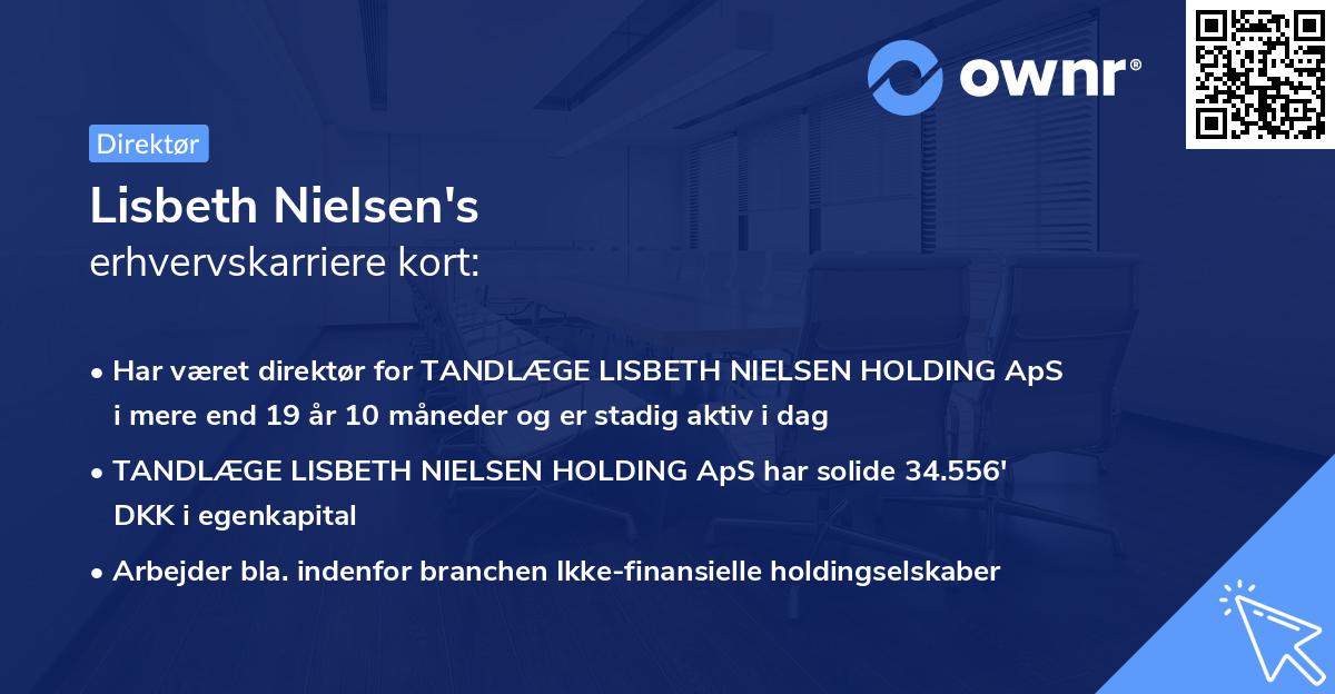 Lisbeth Nielsen's erhvervskarriere kort