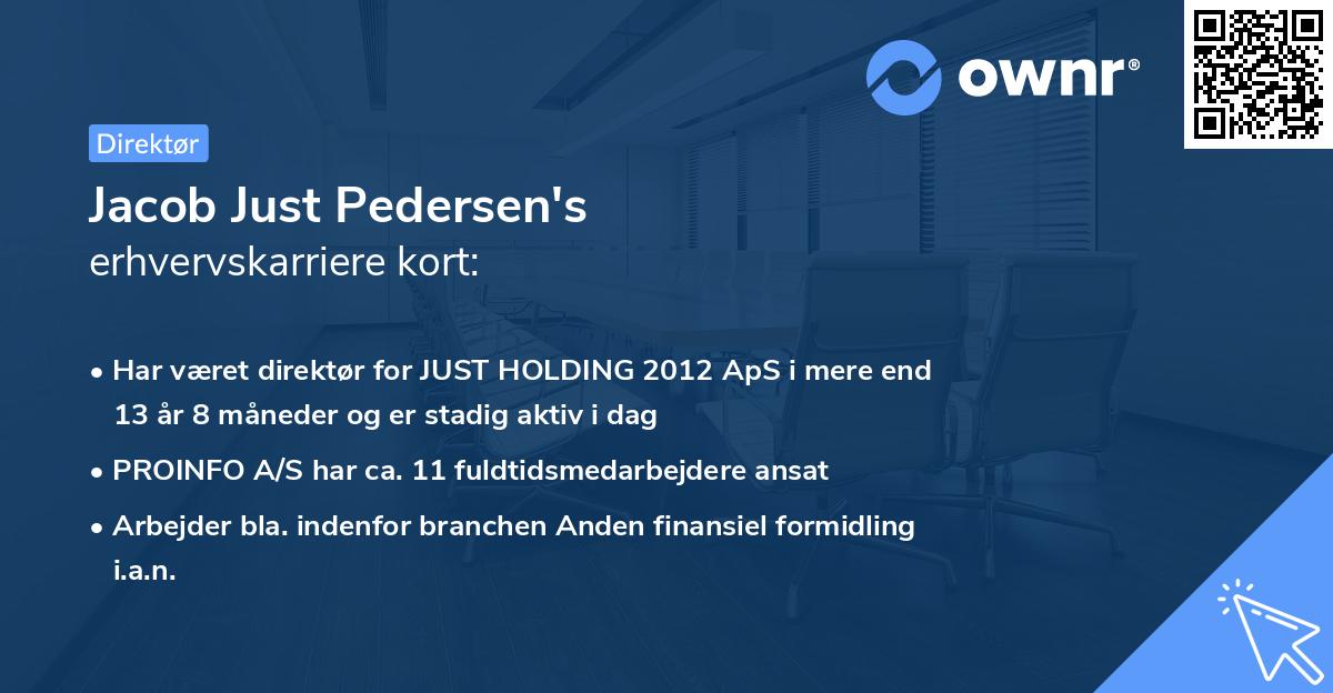 Jacob Just Pedersen's erhvervskarriere kort