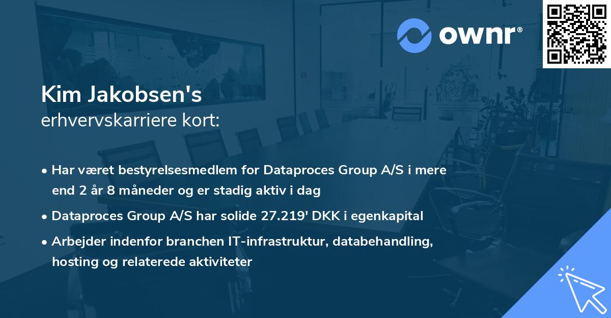Kim Jakobsen's erhvervskarriere kort