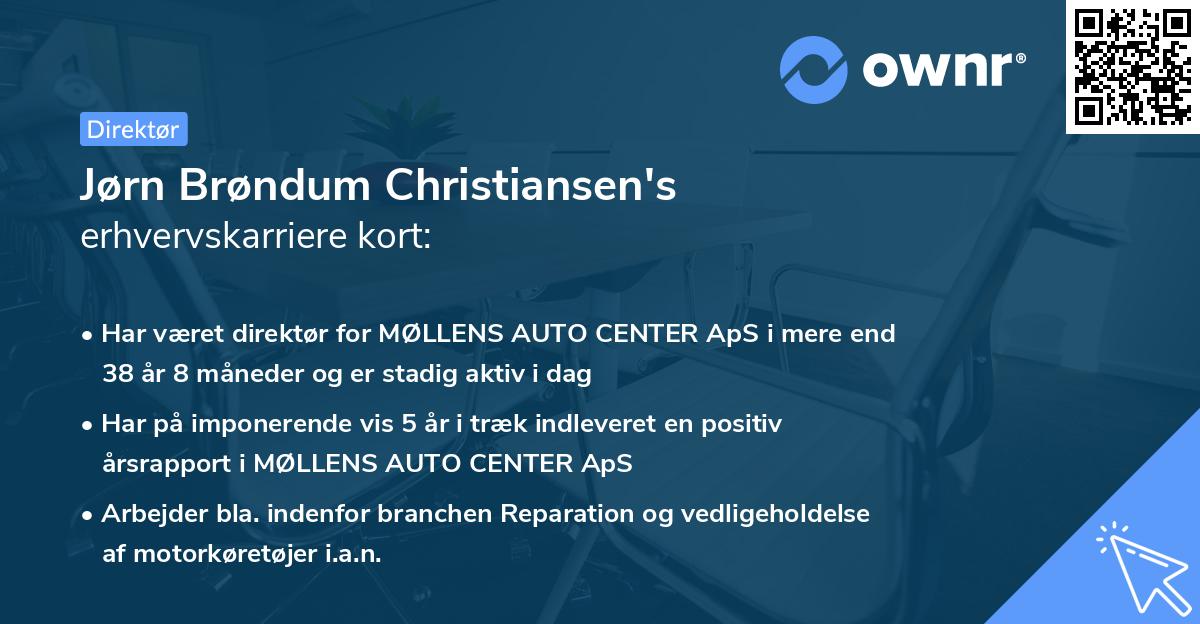 Jørn Brøndum Christiansen's erhvervskarriere kort