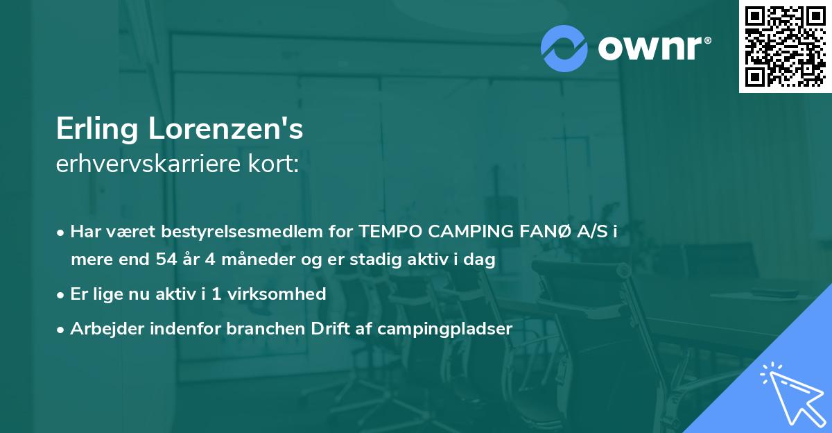 Erling Lorenzen's erhvervskarriere kort