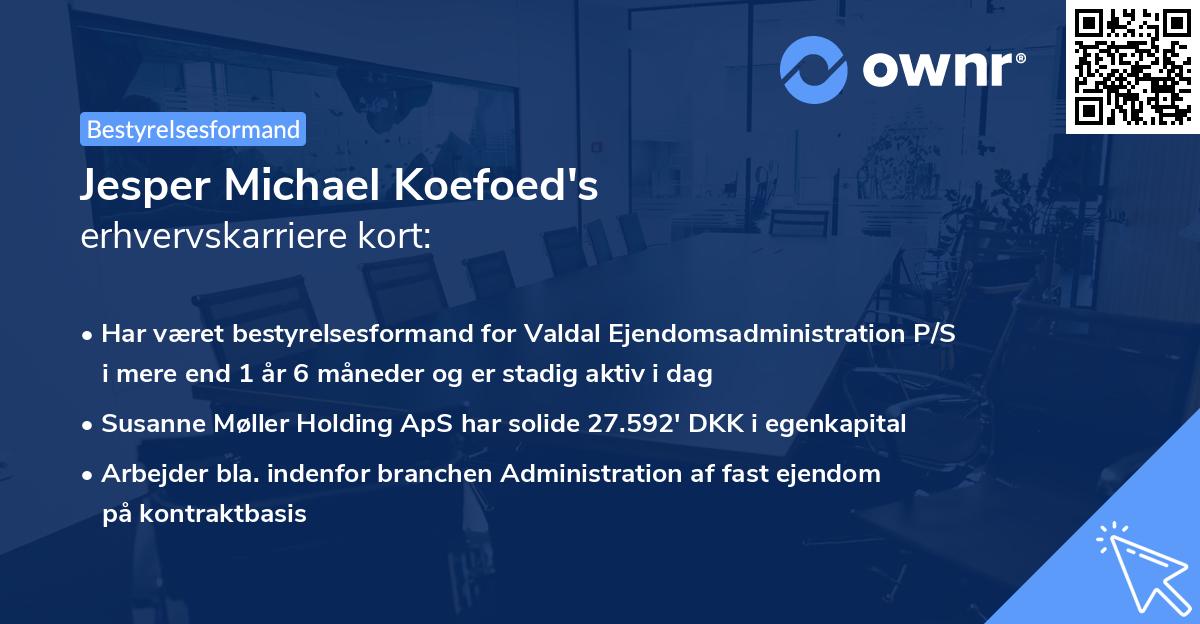 Jesper Michael Koefoed's erhvervskarriere kort