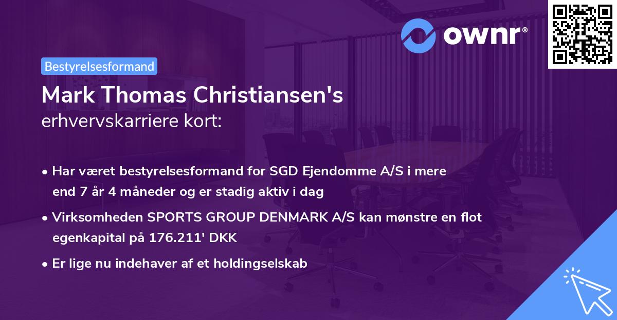 Mark Thomas Christiansen's erhvervskarriere kort